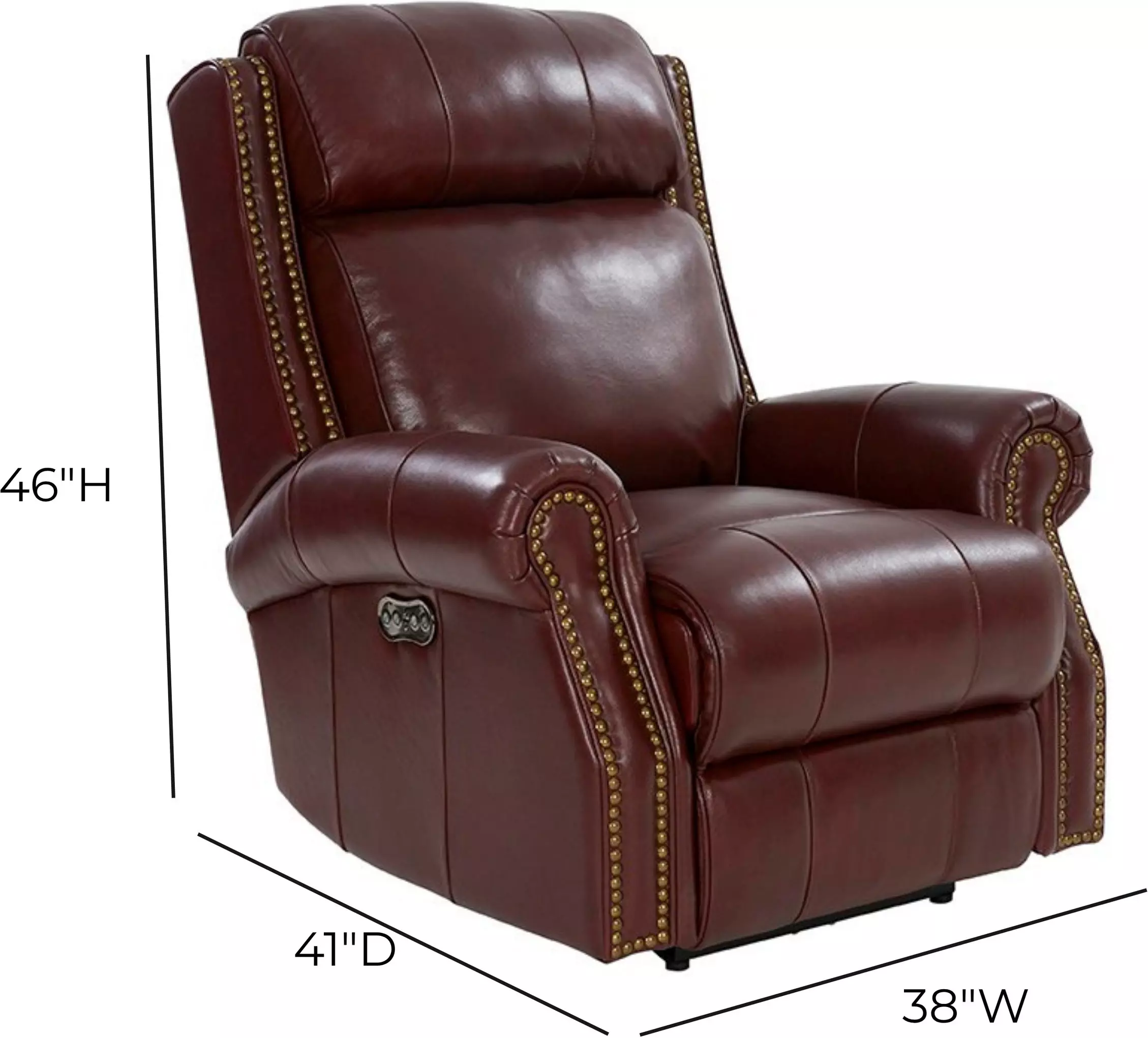 Blair Marisol Cabernet Leather Big & Tall Power Recliner with