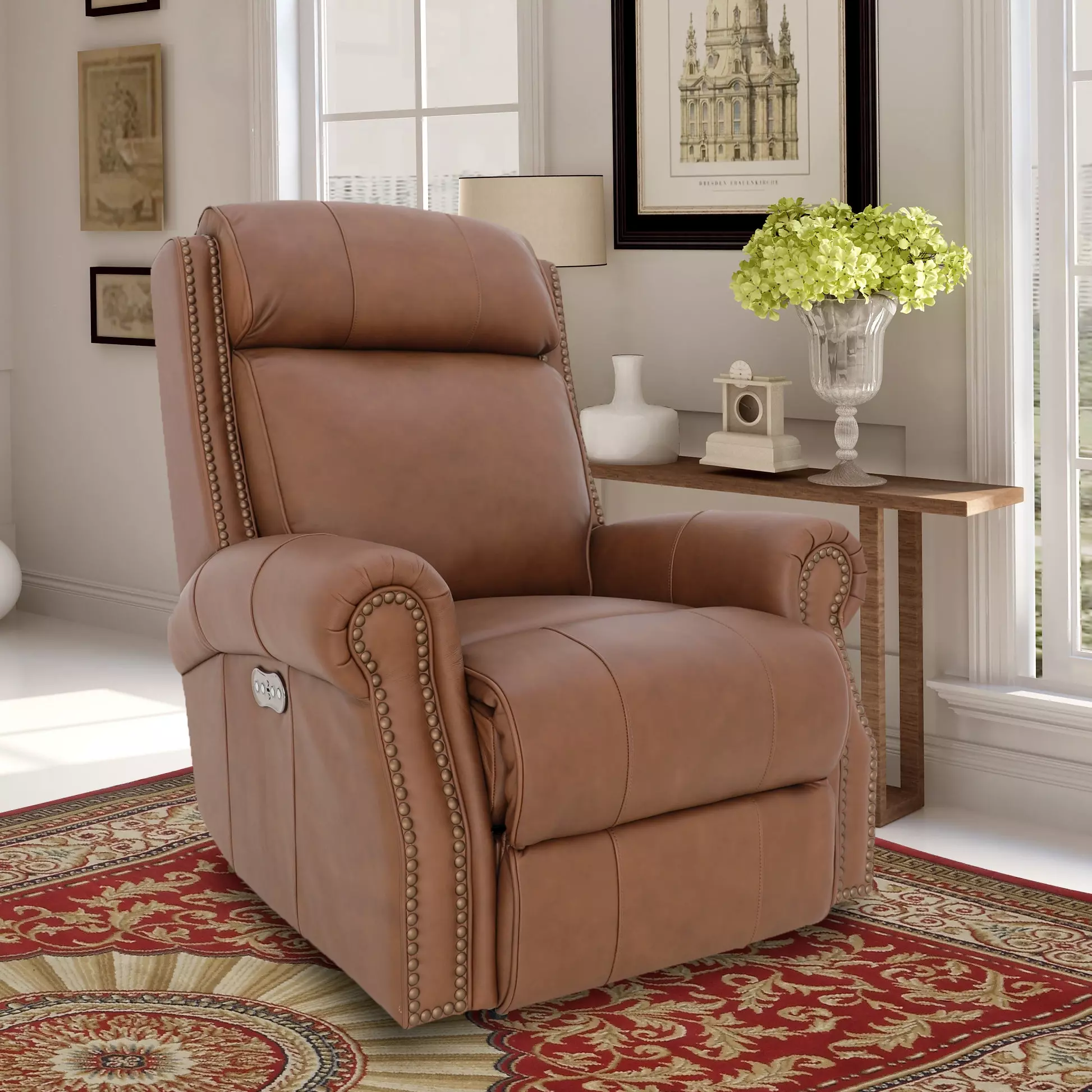 Blair Marisol Cabernet Leather Big & Tall Power Recliner with