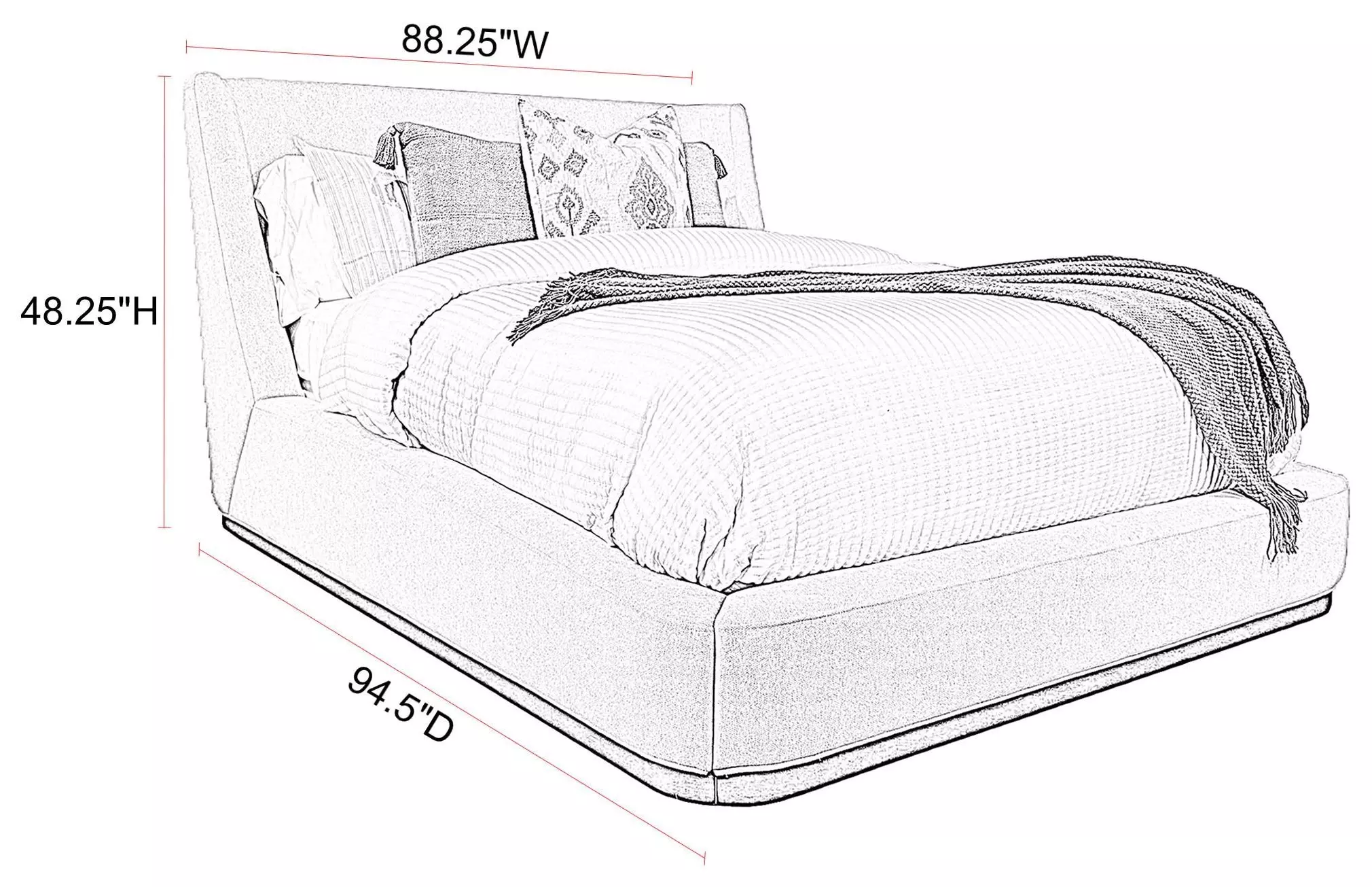 Sofia Blanched Almond Upholstered King Panel Bed From Parker