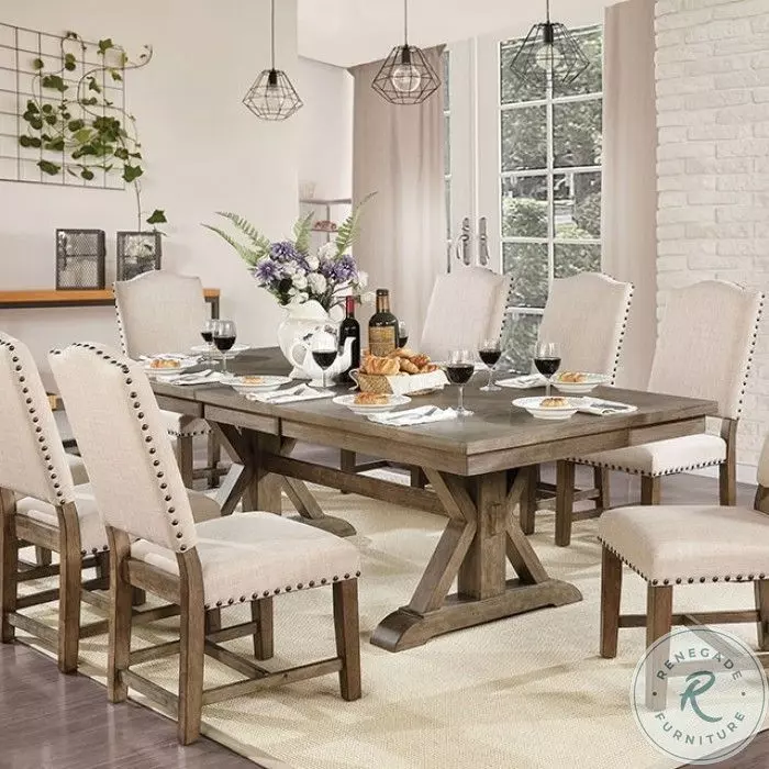 Julia Light Oak Extendable Dining Room Set from Furniture of America Coleman Furniture