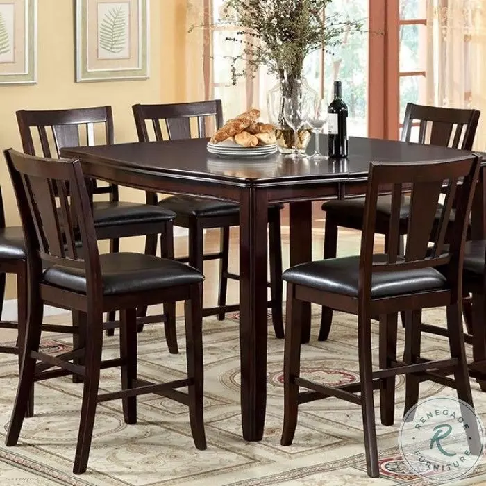 Edgewood II Espresso Square Extendable Counter Height Dining Room Set from Furniture of America Coleman Furniture
