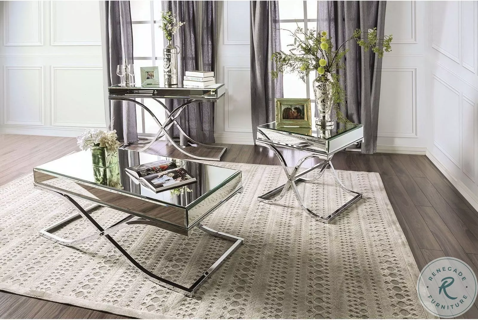 Chrome mirror coffee table online