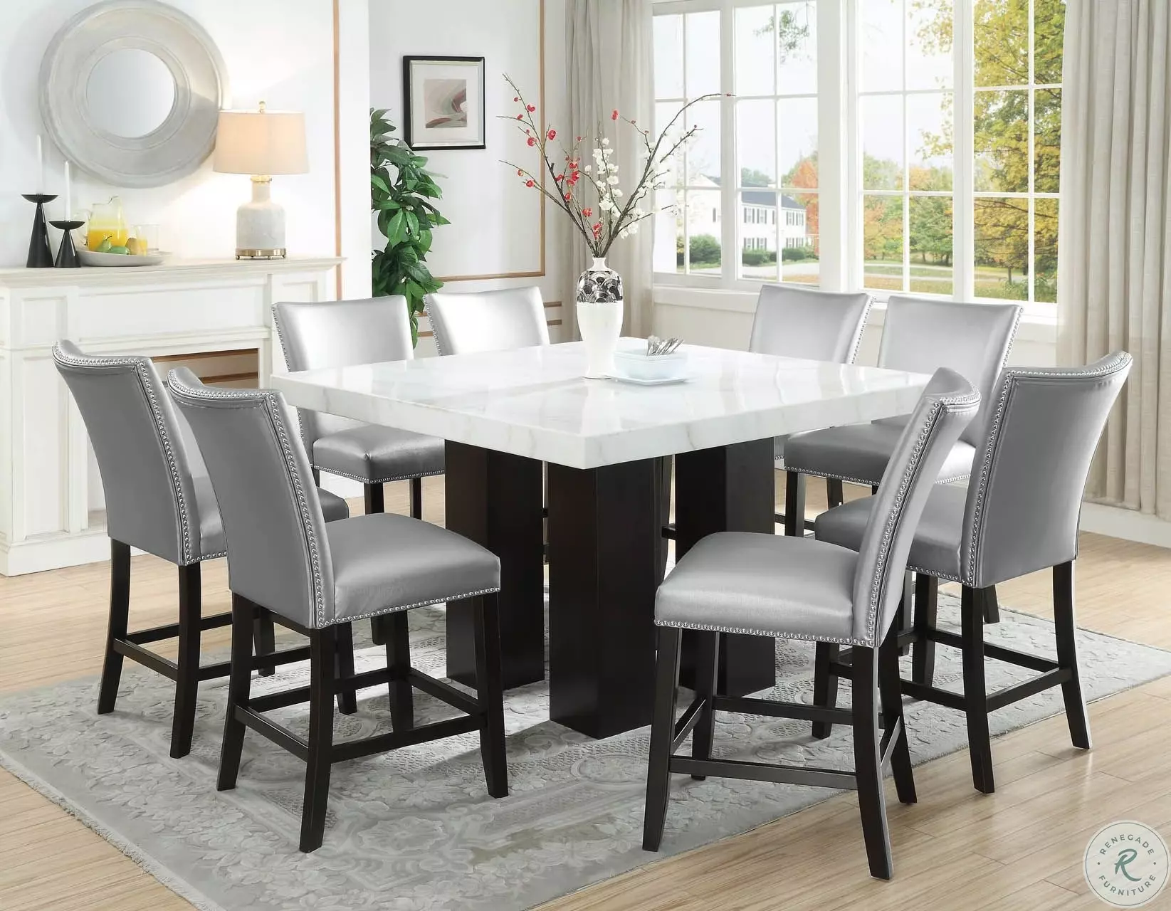 Camila Ebony Square Counter Height Dining Room Set from Steve Silver Coleman Furniture