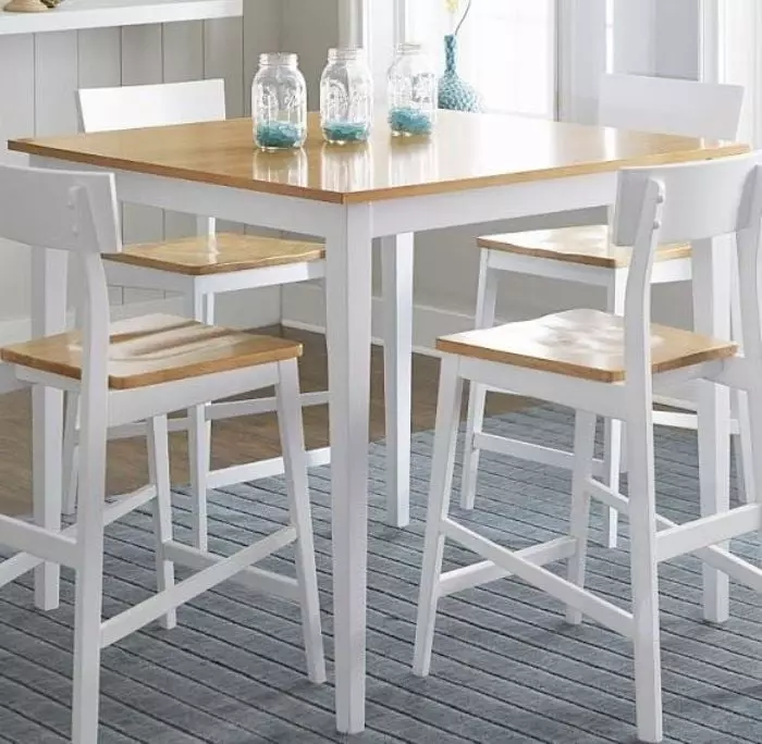 Progressive Furniture Christy Counter Height Dining Table Light Oak White