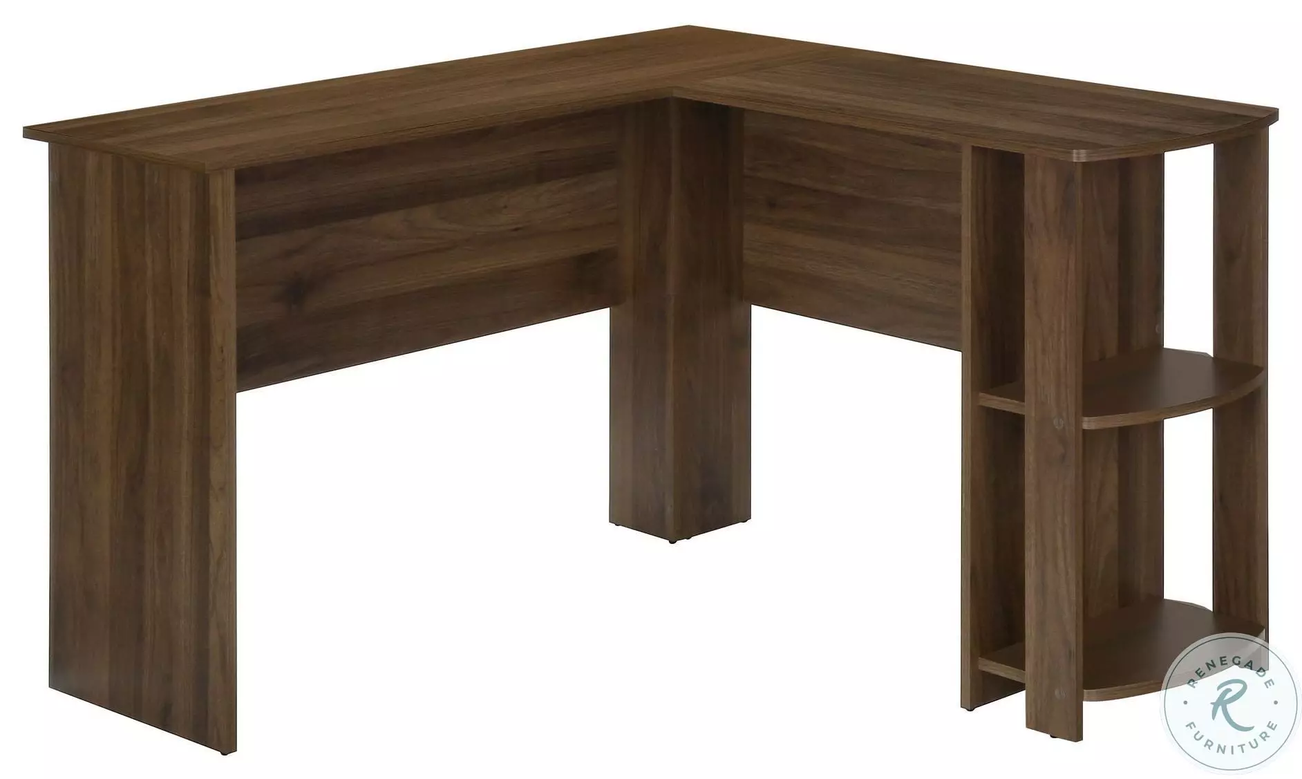 7721 Dark Walnut L Shaped Computer Desk From Monarch | Coleman