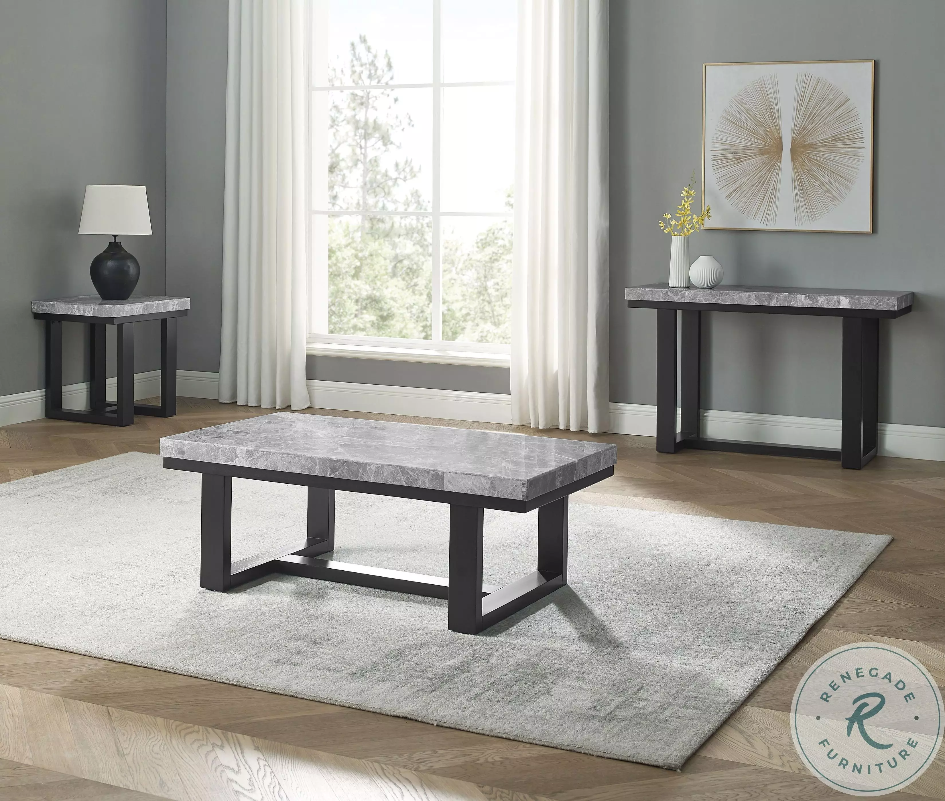 Dark grey marble coffee table discount