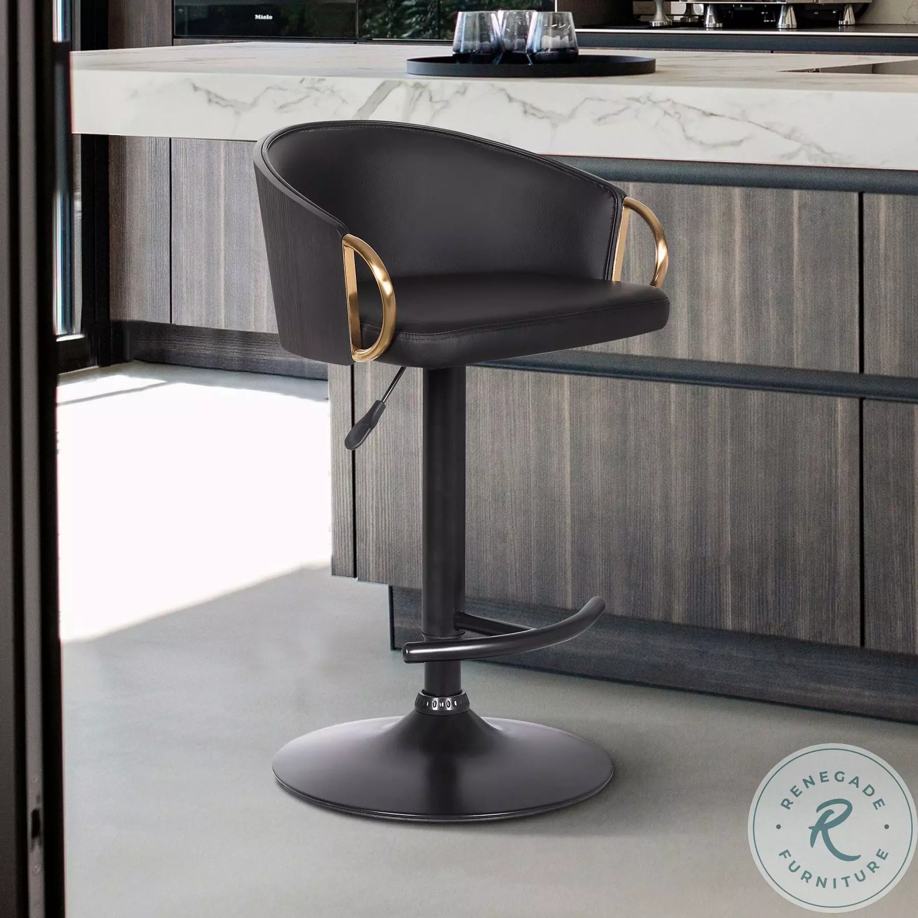 Black and gold swivel bar stool online
