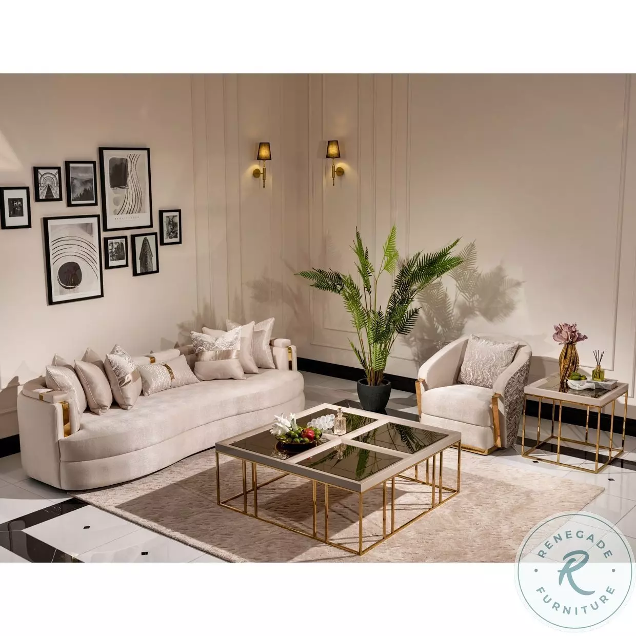 Carmela Almond Mansion Living Room Set From Michael Amini