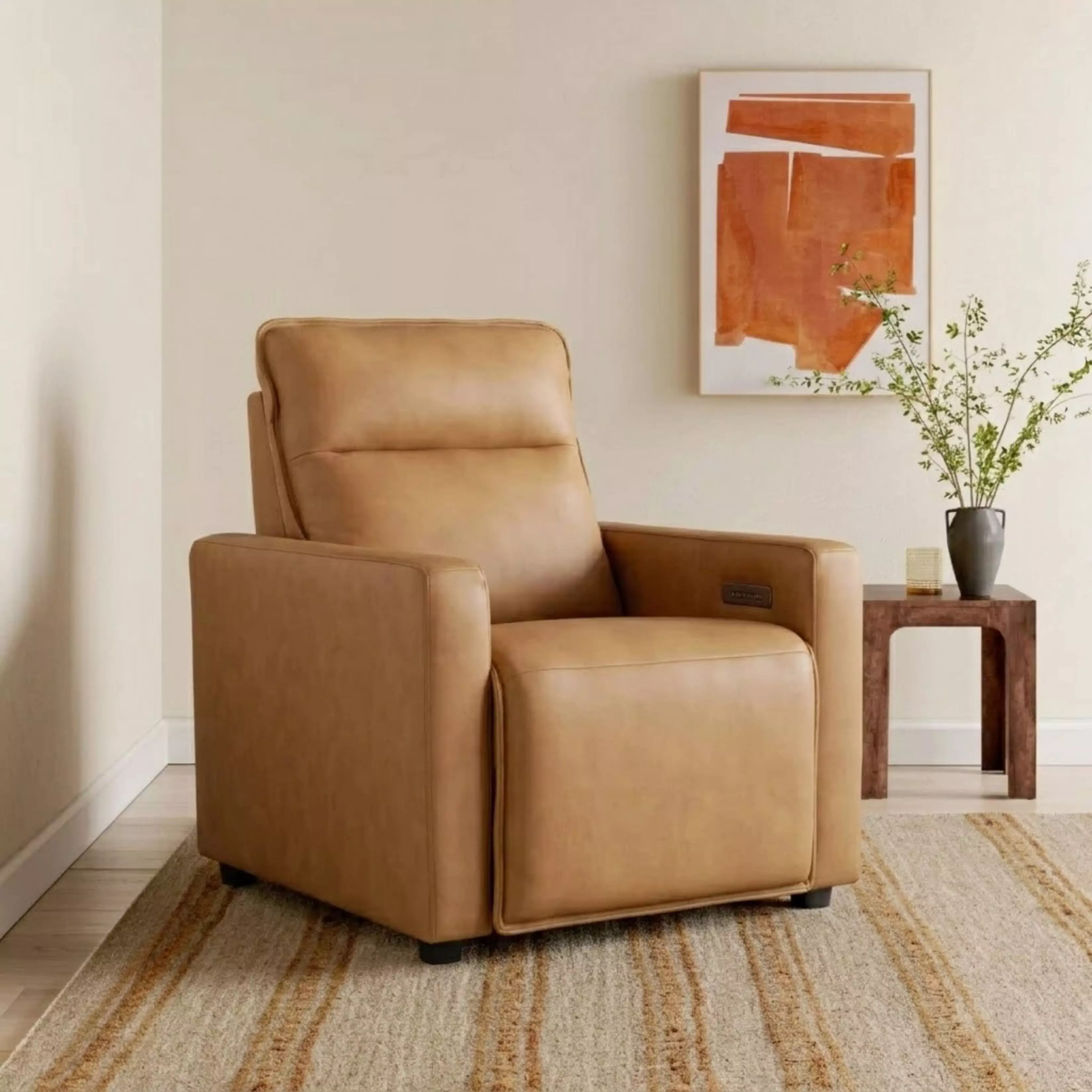 Adell Cambria Saddle Power Recliner with USB Charging from Leather