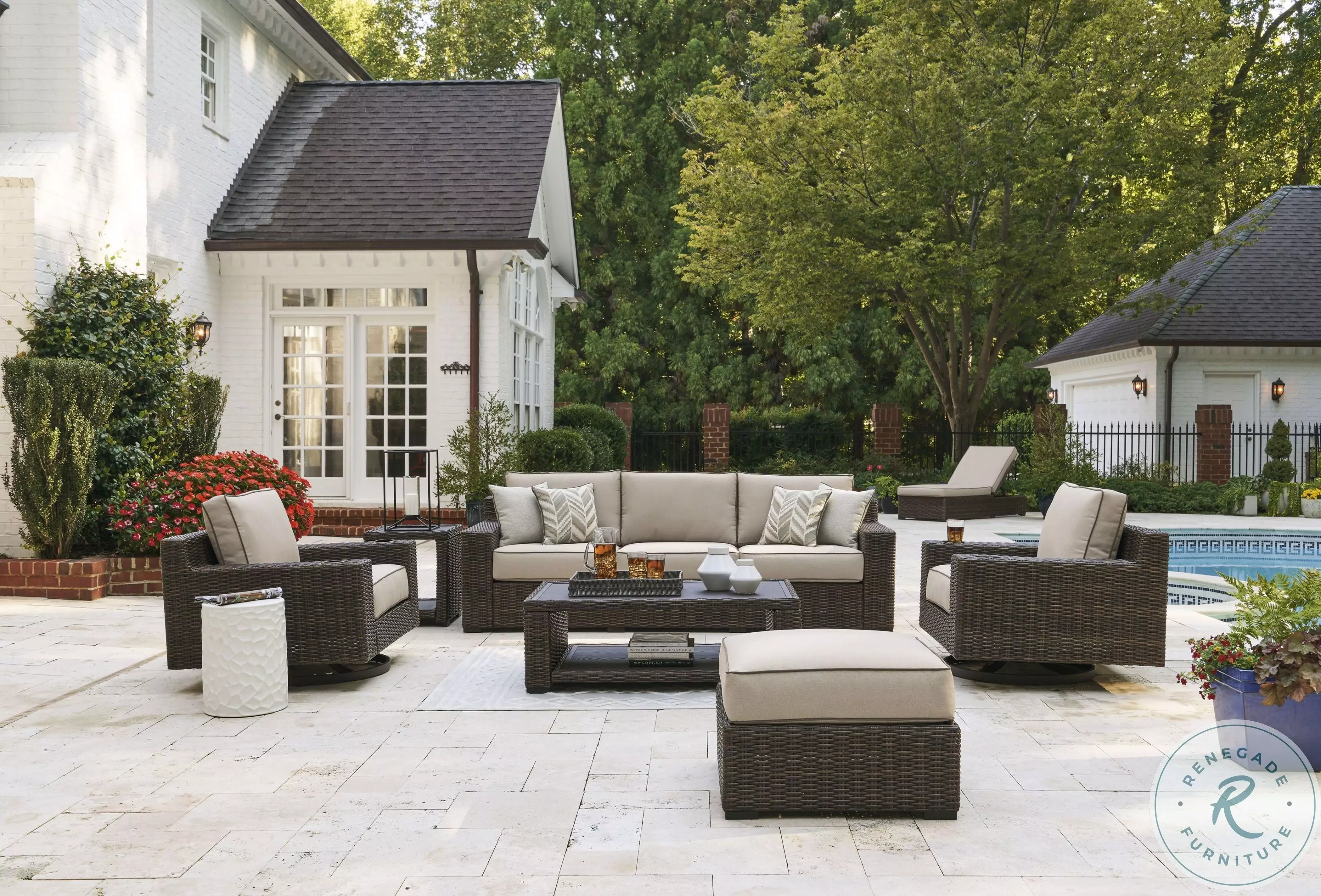 Coastline Bay Brown Outdoor Living Room Set from Ashley Furniture