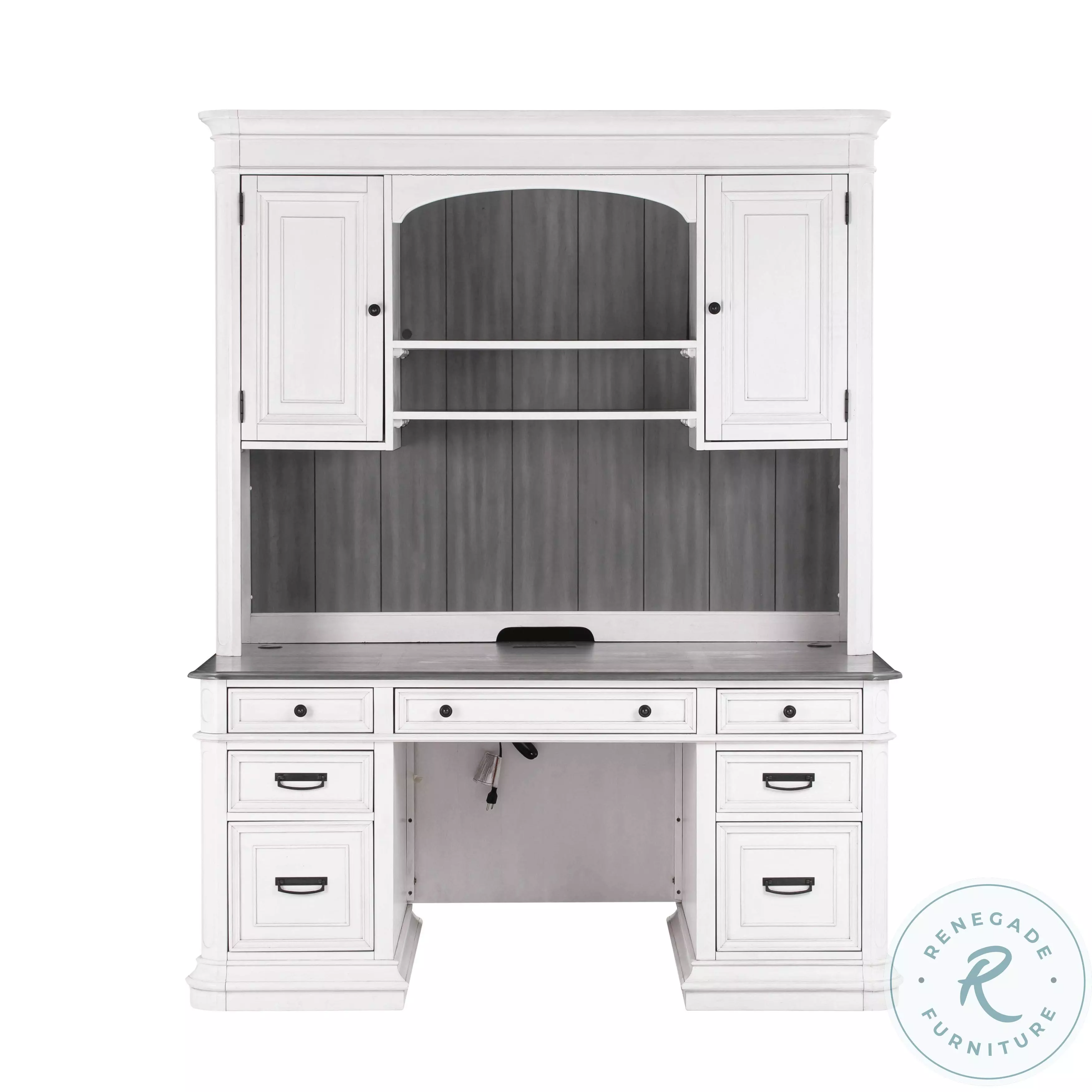 Roanoke White L-Shaped Home Office Set | Coleman