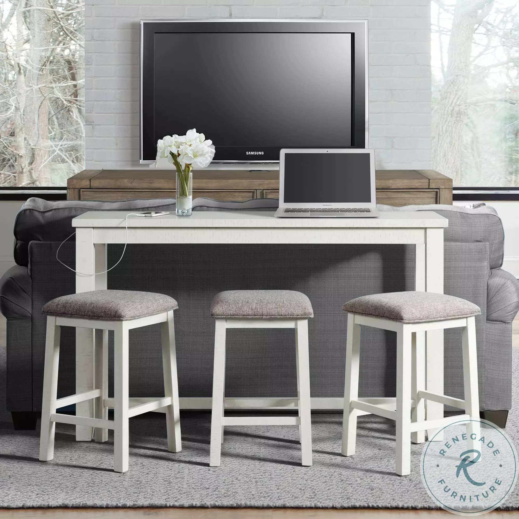Stanford White Bar Table Set From Picket House Furnishings Coleman Furniture