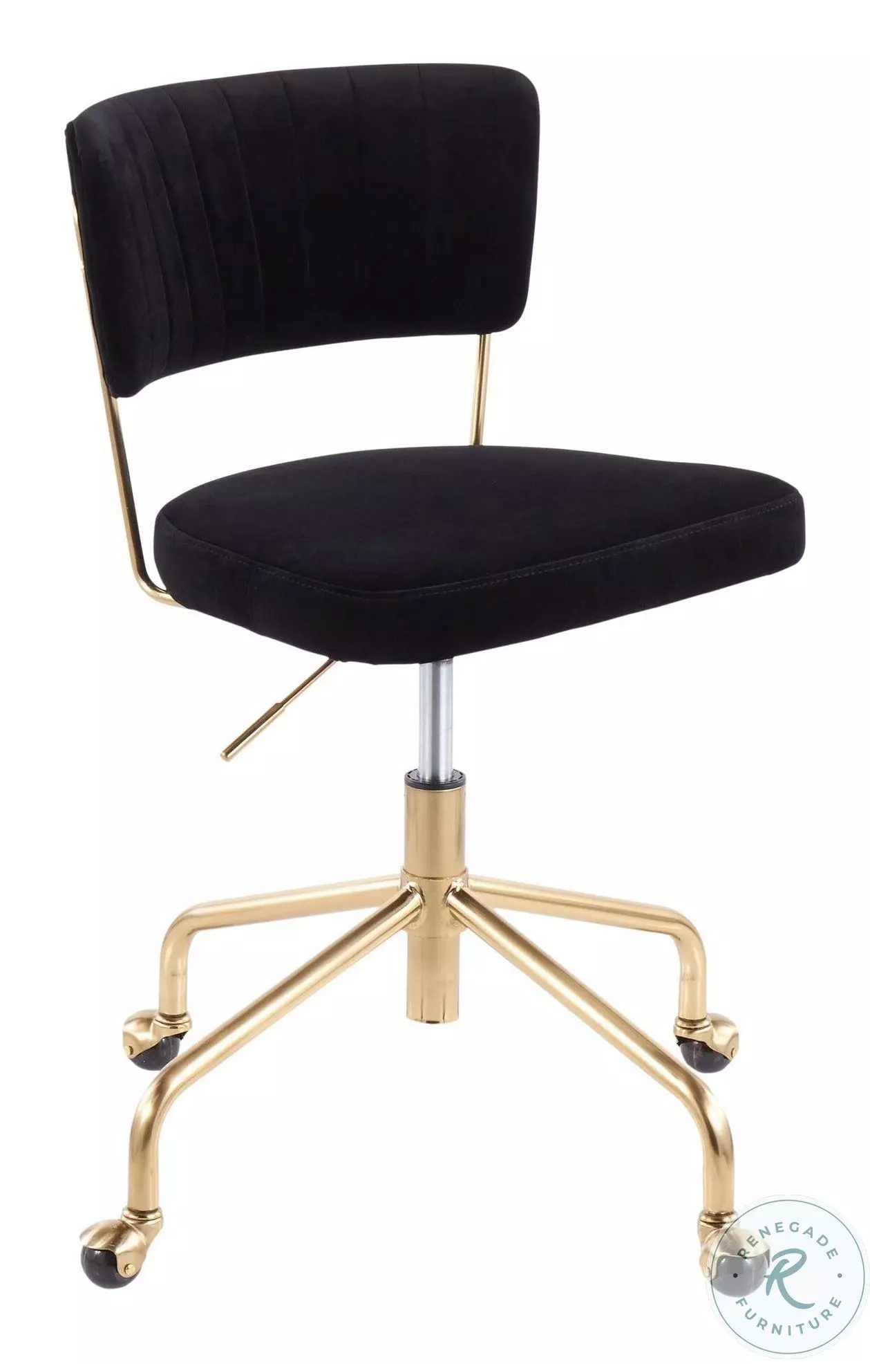 Tania Gold Metal And Cream Velvet Swivel Task Chair From Lumisource Coleman Furniture