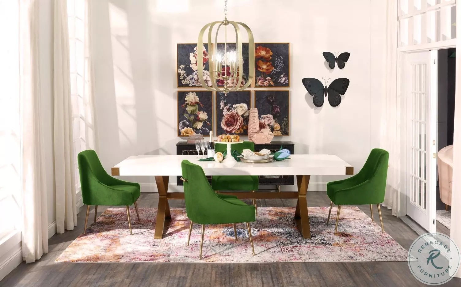 Green table and chairs online