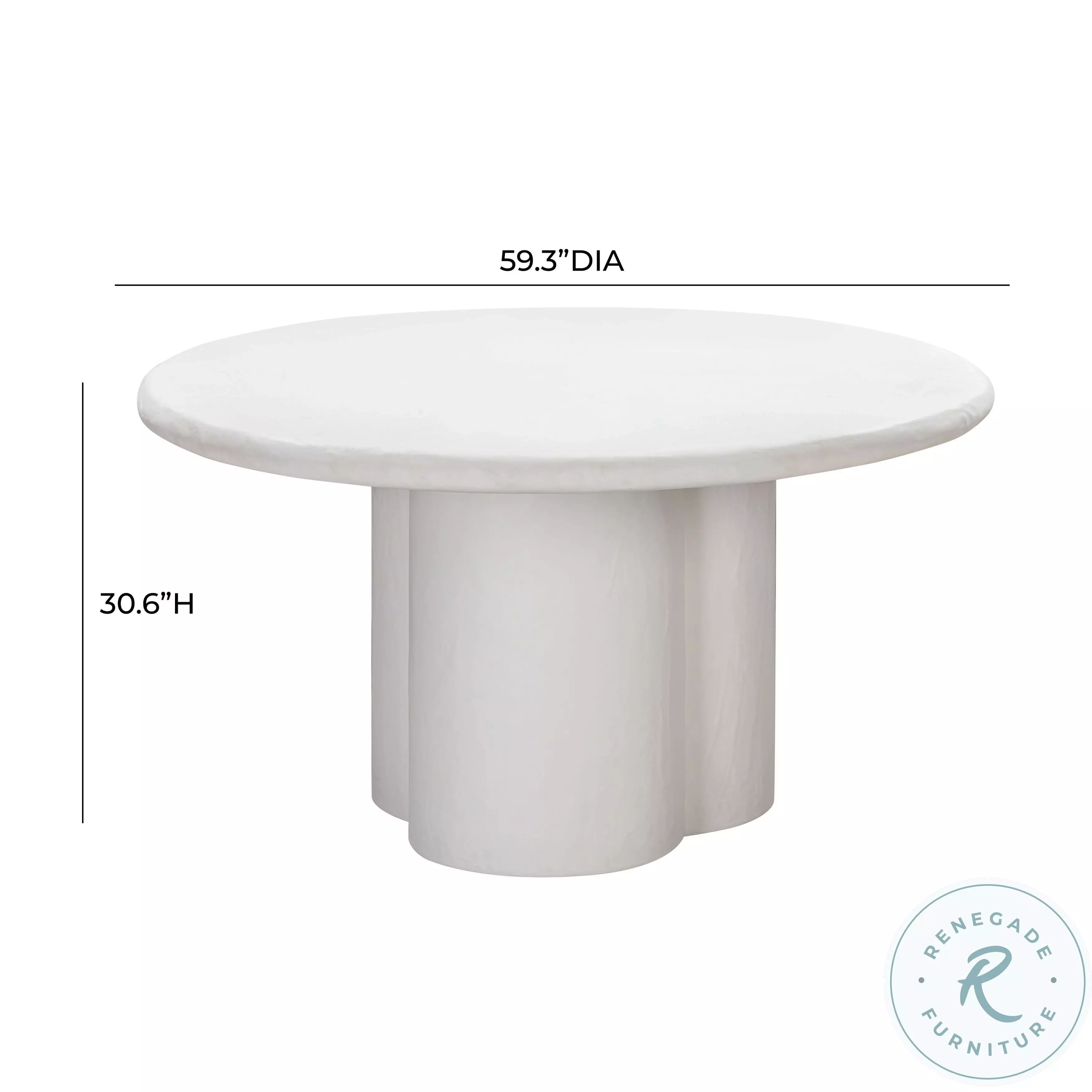 White concrete dining table round online