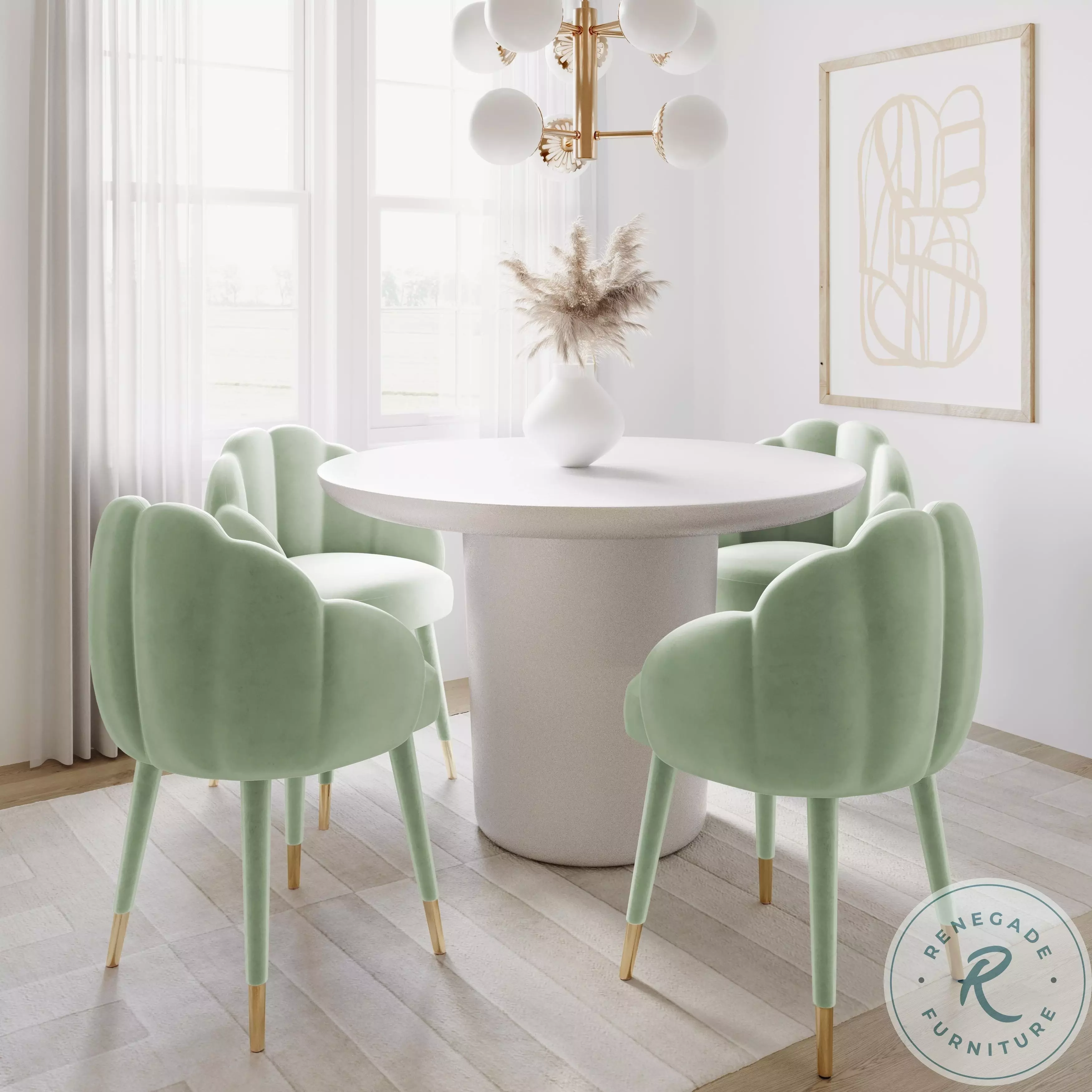 Moss green dining chairs discount