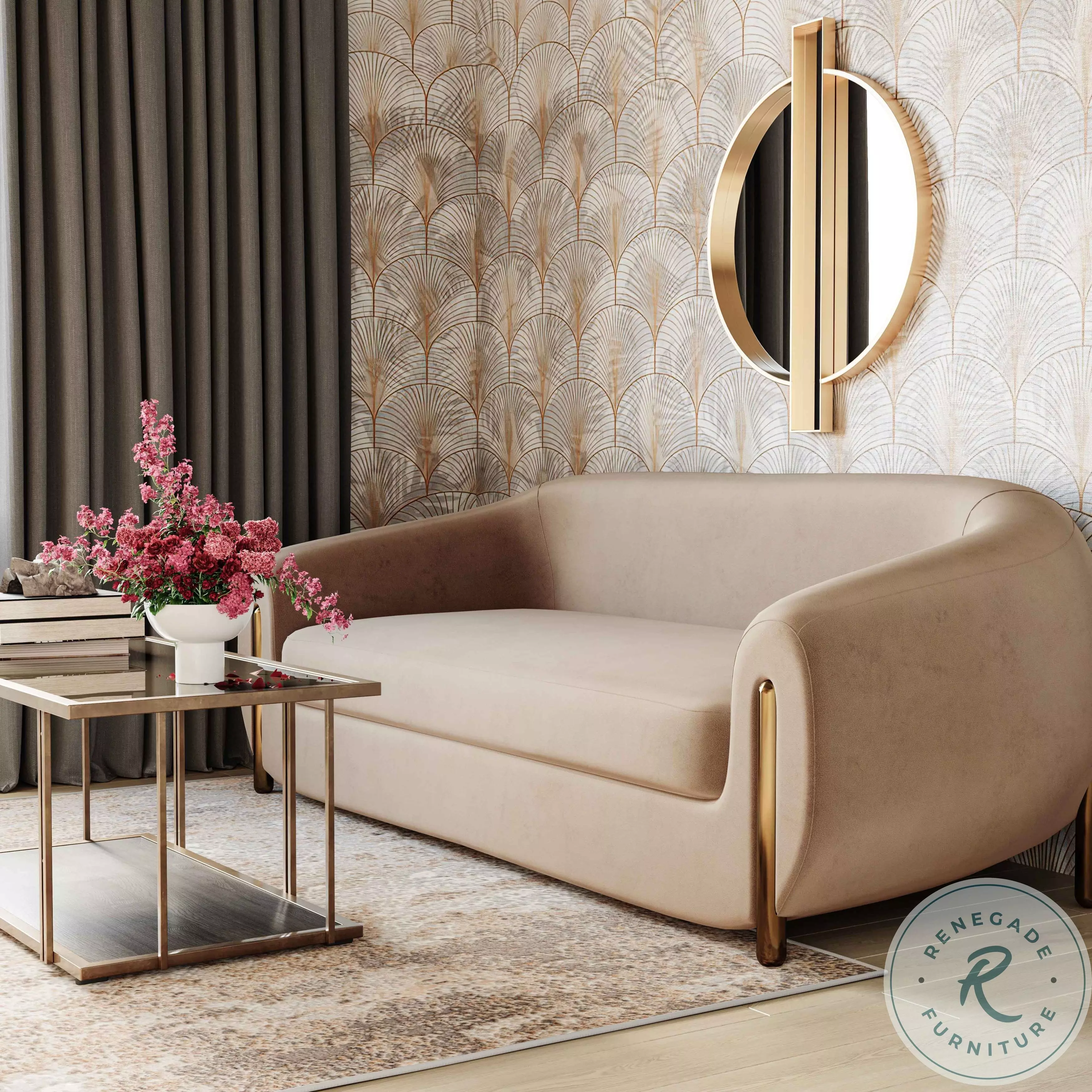 Brown velvet sofa living room hotsell