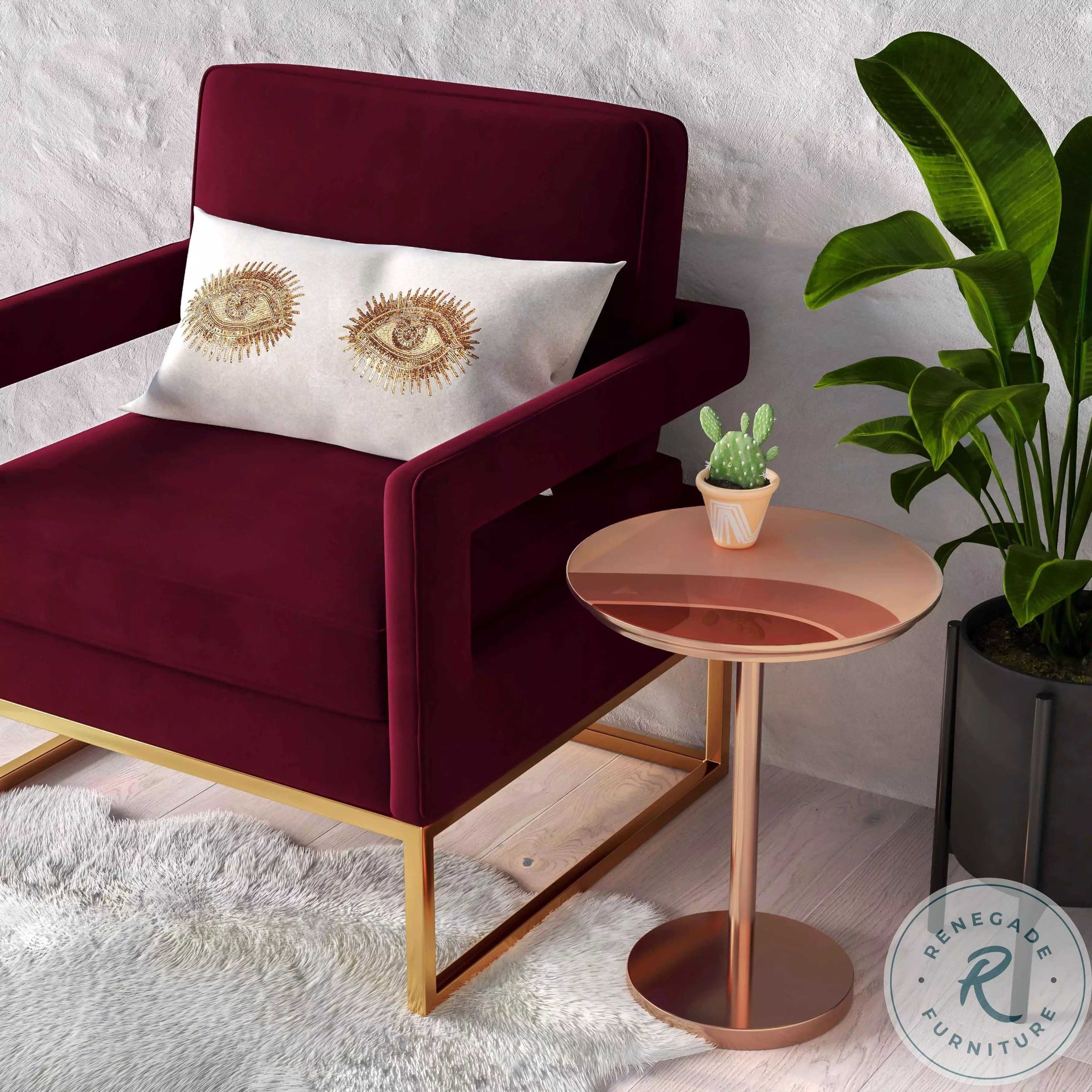 Avery Maroon Velvet Chair from TOV Coleman Furniture