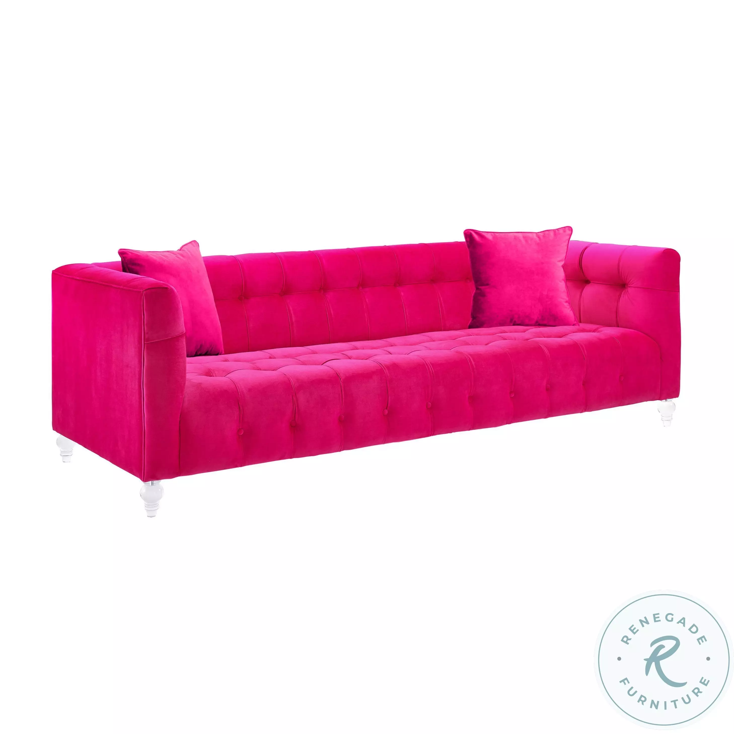 TOV Furniture Bea Pink Velvet Sofa