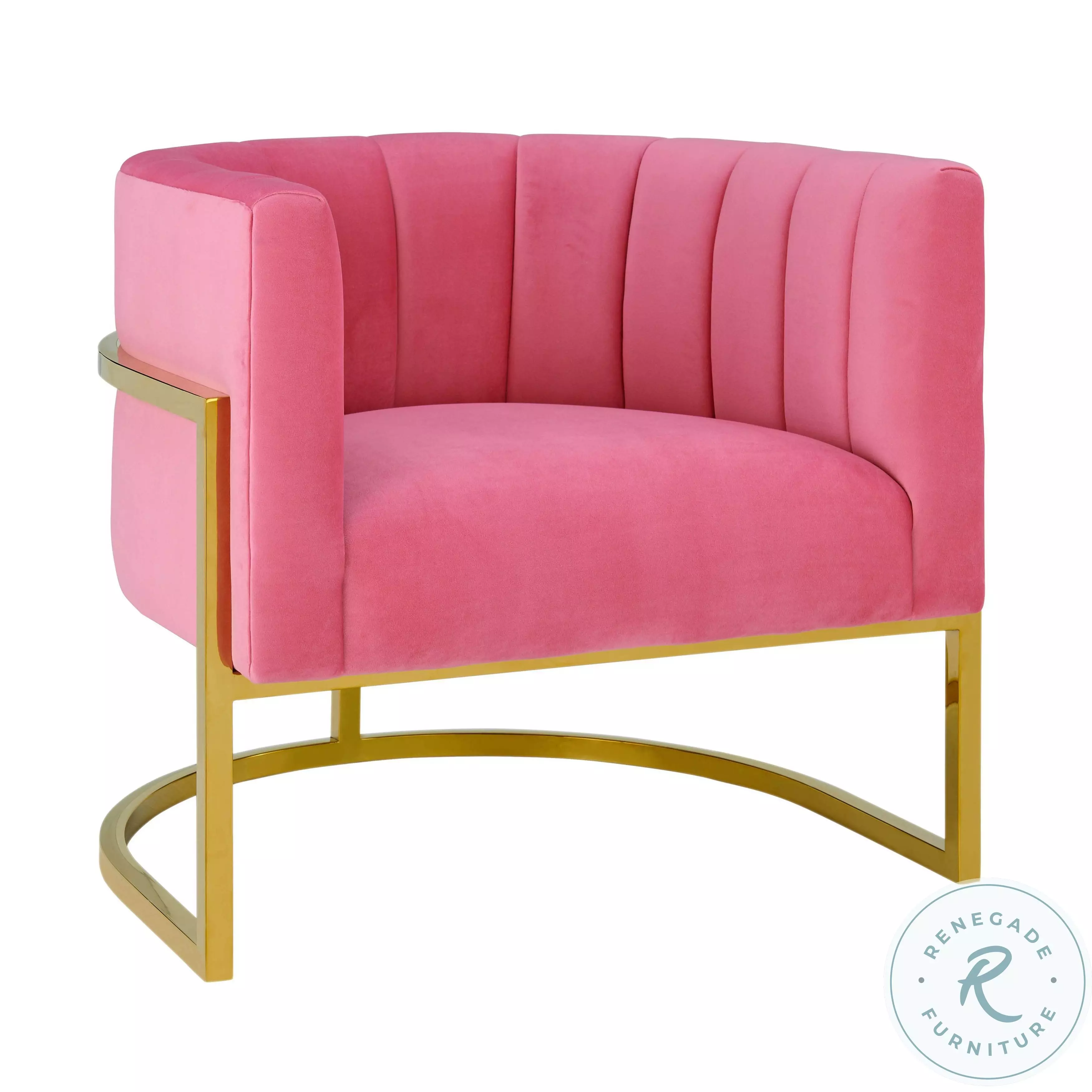 TOV Furniture Magnolia Rose Pink Velvet Chair