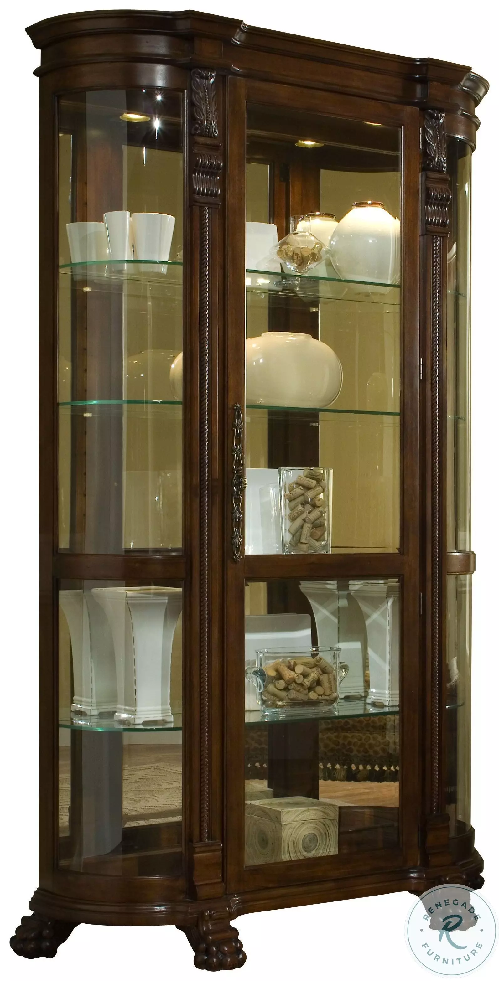 Pulaski Curved End Curio Cabinet