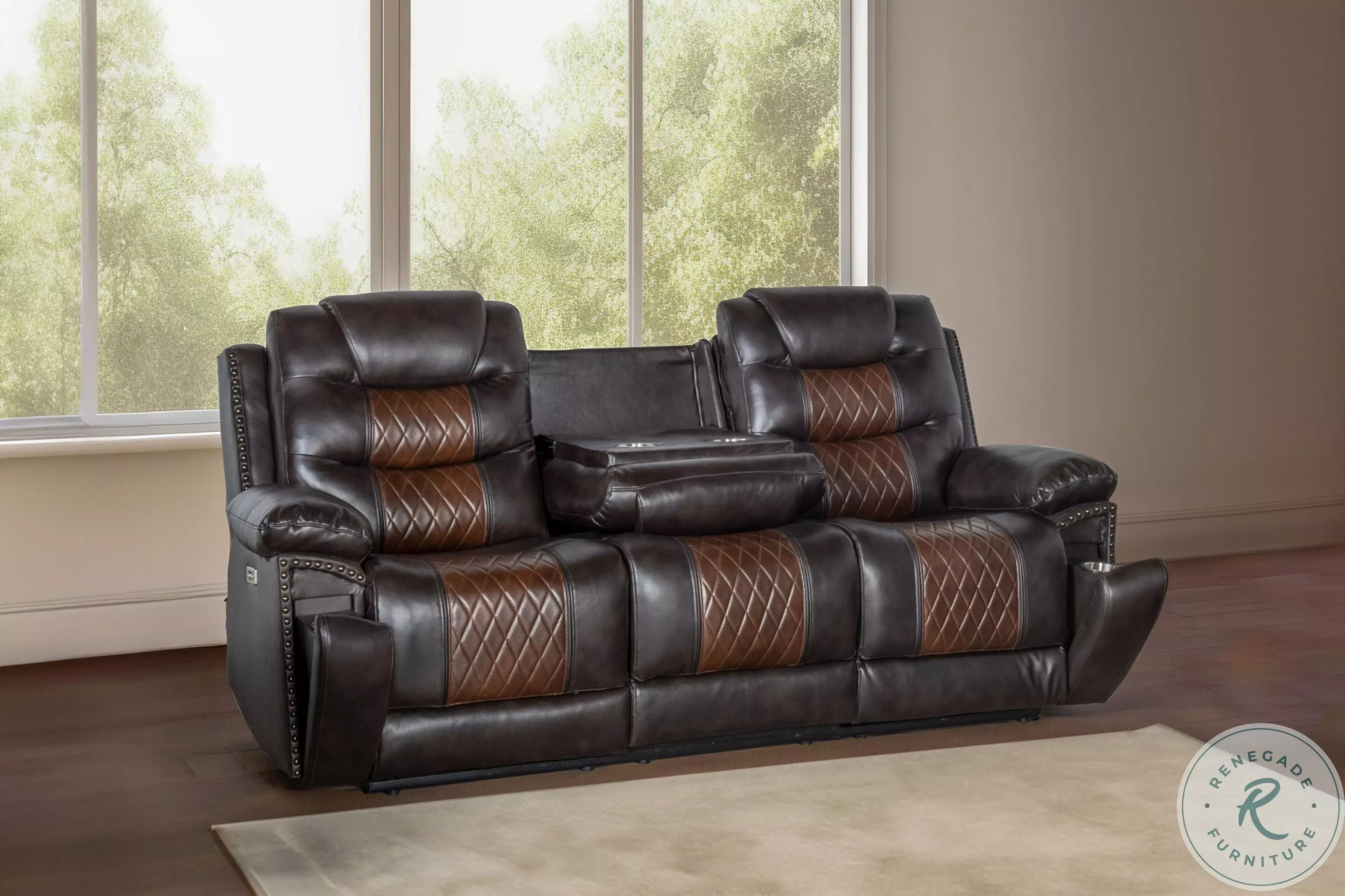 Nikko Brown Dual Reclining Sofa From New Classic | Coleman Furniture