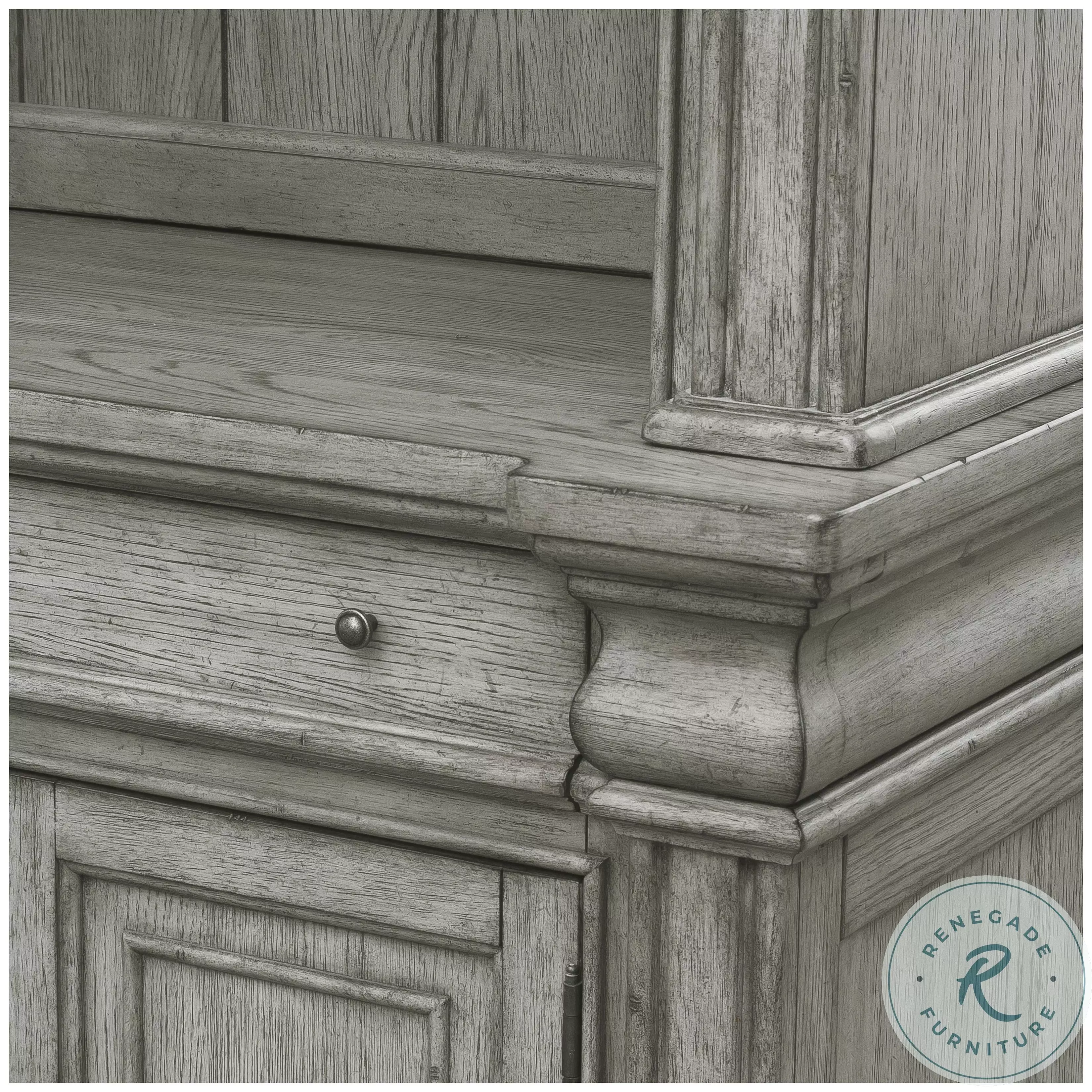 Madison Ridge Gray Server With Hutch From Pulaski | Coleman Furniture