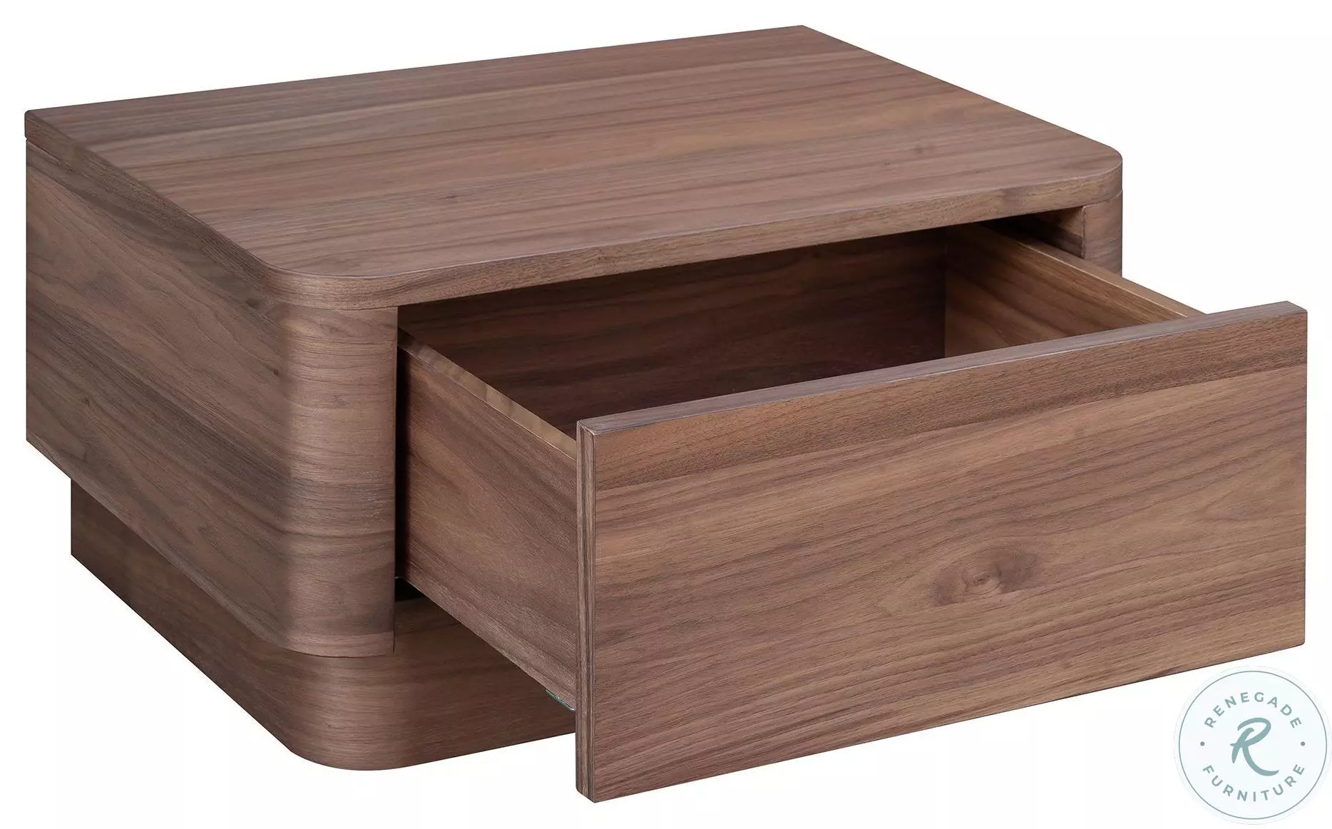 Round Off Natural Walnut Nightstand From Moes Home | Coleman Furniture